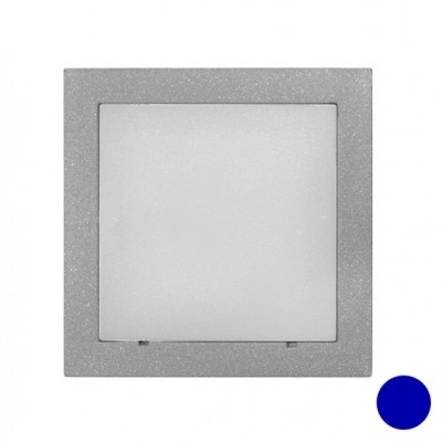 Φωτιστικό Επίτοιχο Τετράγωνο LED 1W 230V Μπλέ φως Αλουμινίου Γκρι IP54 3-973364